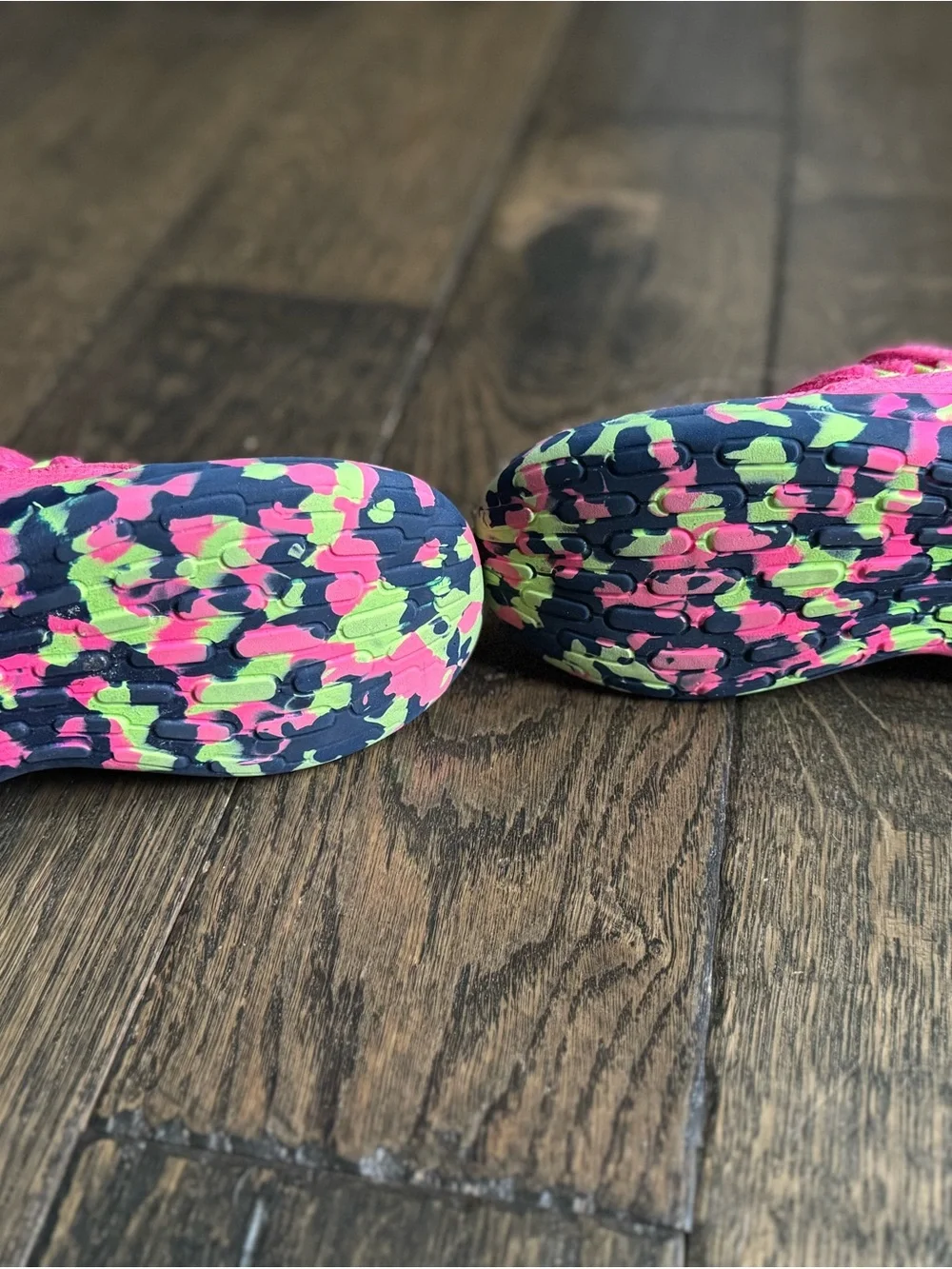 adidas Kids Bright Pink Sneakers with Multicolor Camo Trim